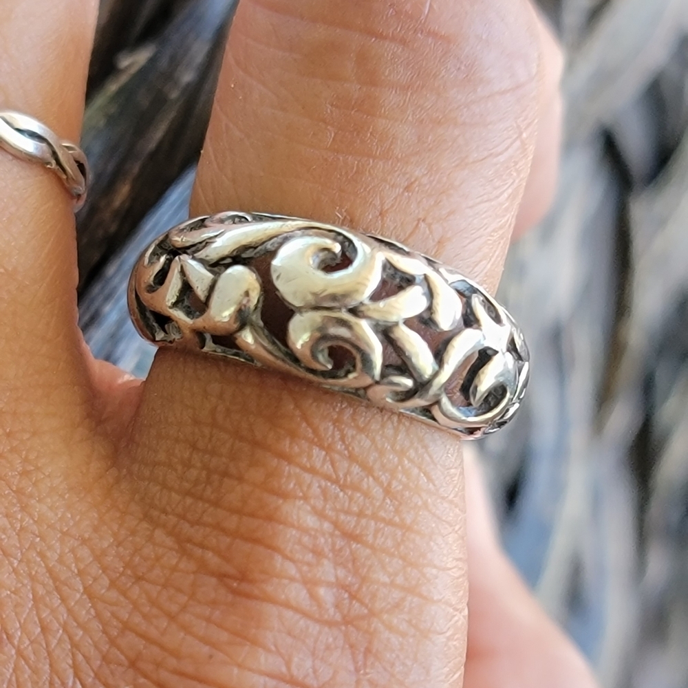 925 Sterling Silver Fine Scrollwork Filigree Bali… - image 8